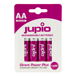 Show details for Jupio Rechargeable Batteries AA 2500 mAh 4 pcs DIRECT POWER PLUS Picture of Jupio Rechargeable Batteries AA 2500 mAh 4 pcs DIRECT POWER PLUS
