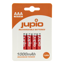 Show details for Jupio Rechargeable Batteries AAA 1000 mAh 4 pcs VPE-10 Picture of Jupio Rechargeable Batteries AAA 1000 mAh 4 pcs VPE-10