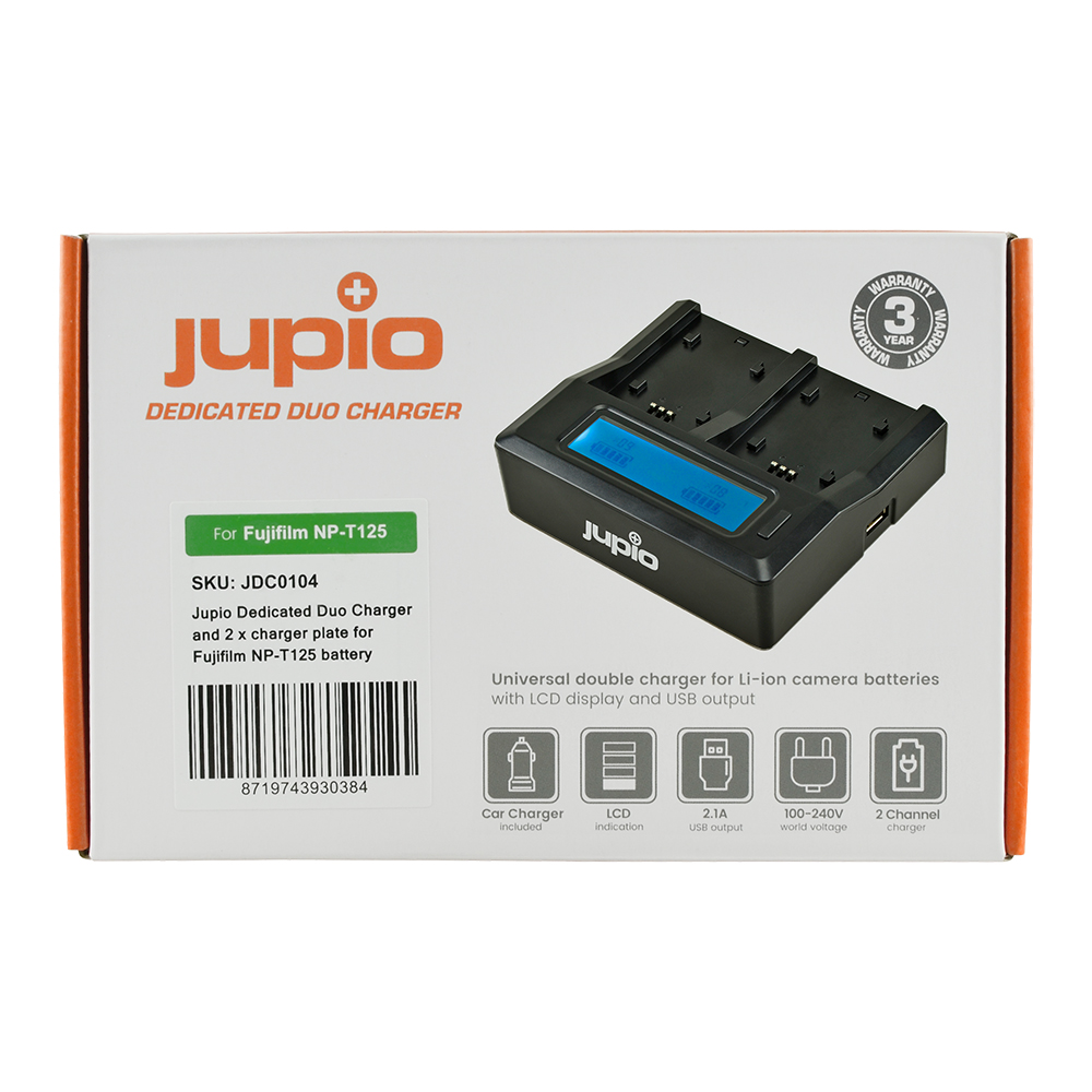 Jupioshop. Jupio Dedicated Duo Charger for Fujifilm NP-T125