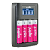 Afbeelding van Jupio USB 4-slots Battery Fast Charger LCD