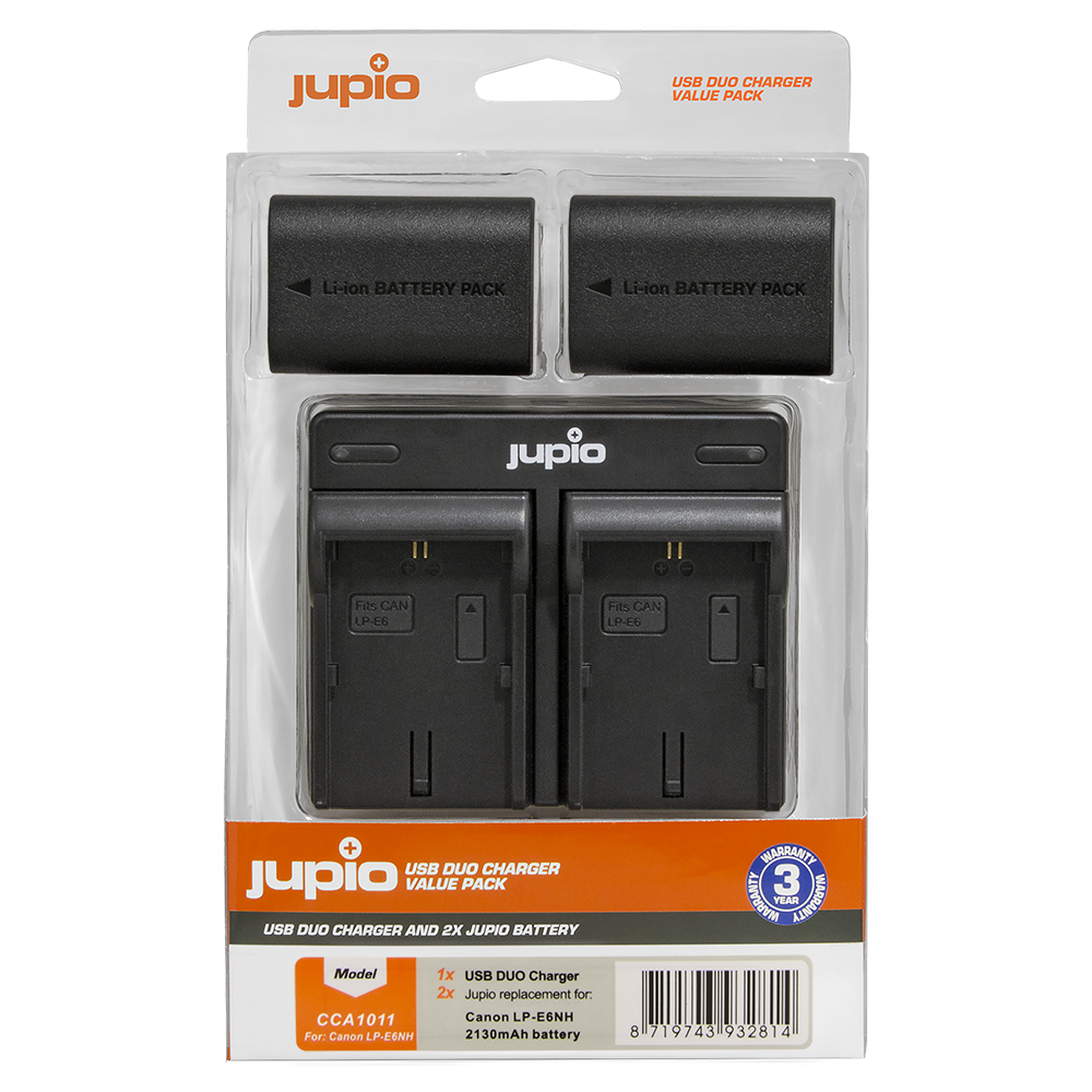 Image de Jupio Value Pack: 2x Battery LP-E6NH 2130mAh + USB Dual Charger