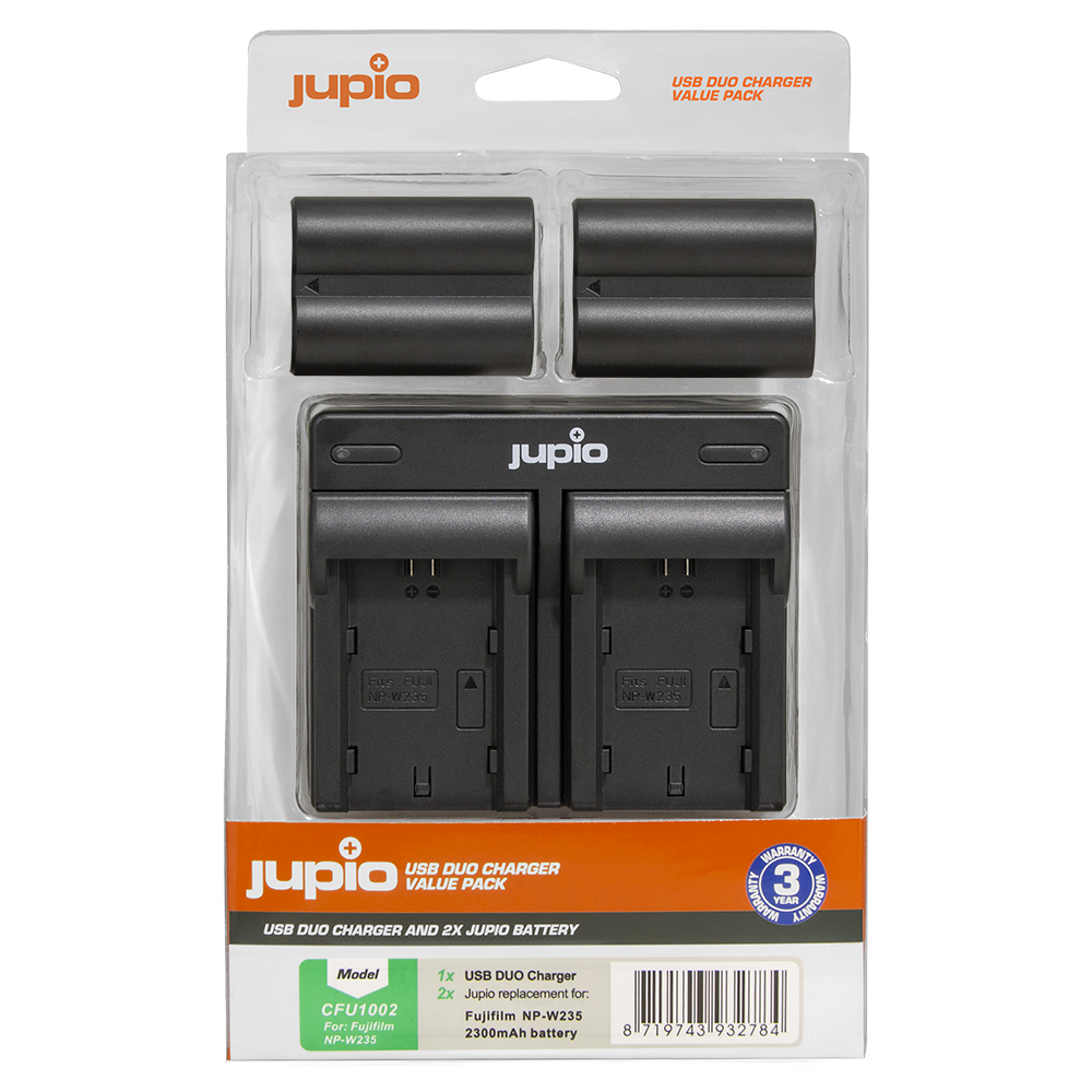 Image de Jupio Value Pack: 2x Battery NP-W235 + USB Dual Charger