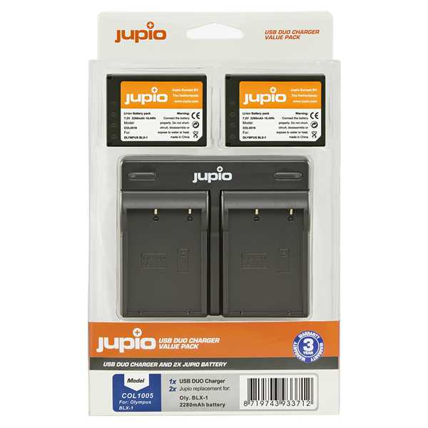 Afbeelding van Jupio Value Pack: 2x Battery BLX-1 / BLX1 2280mAh + USB Dual Charger