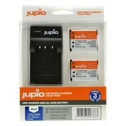 Afbeelding van Jupio Value Pack: 2x Battery Li-40B/Li-42B/NP45/D-Li63/EN-EL10 + USB Single Charger