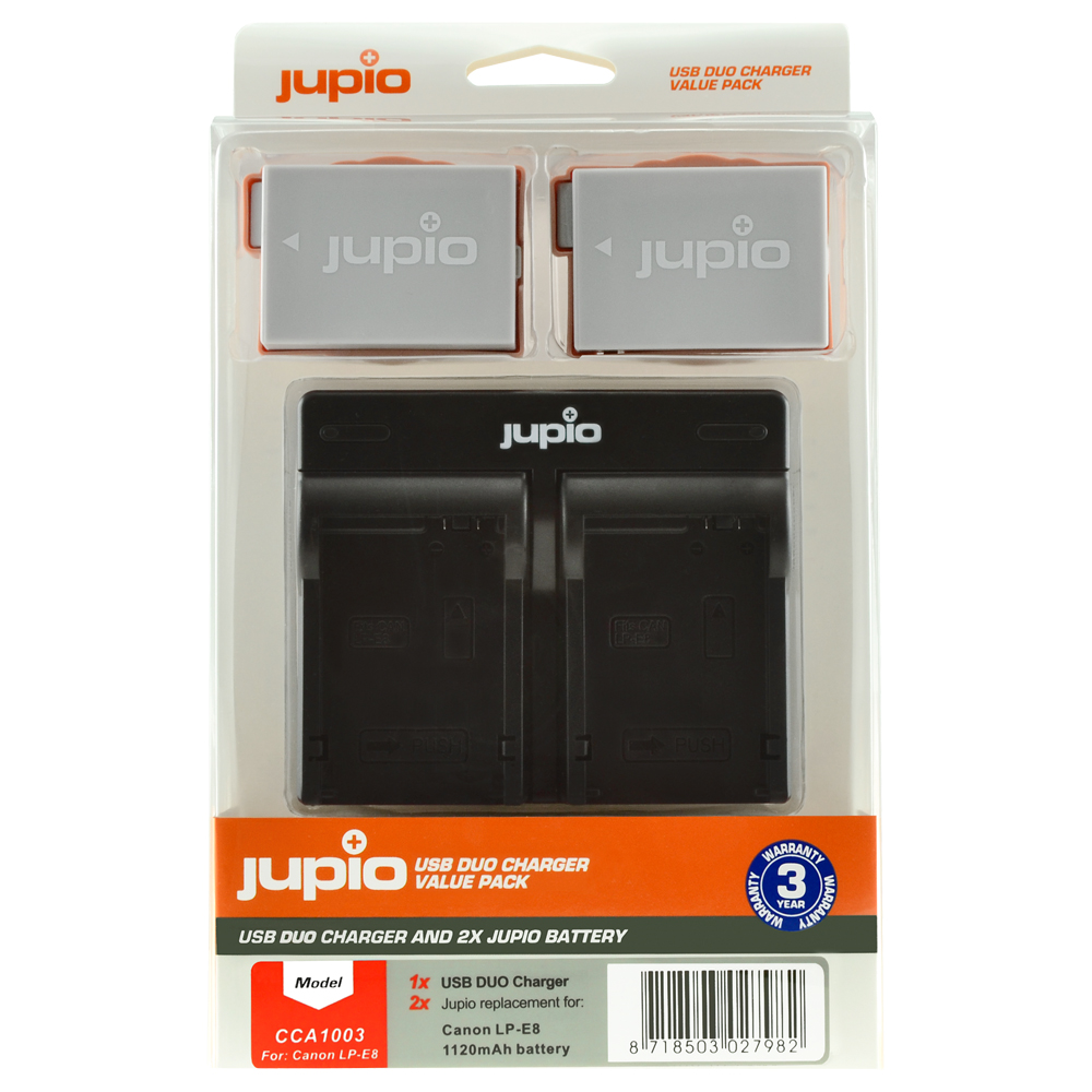 Image de Jupio Value Pack: 2x Battery LP-E8 1120mAh + USB Dual Charger