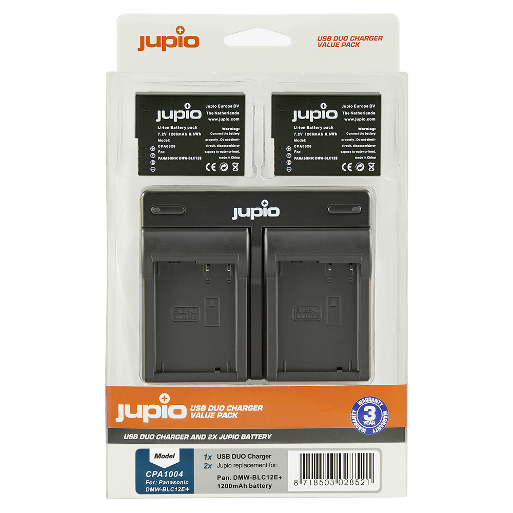 Image de Jupio Value Pack: 2x Battery DMW-BLC12E + USB Dual Charger