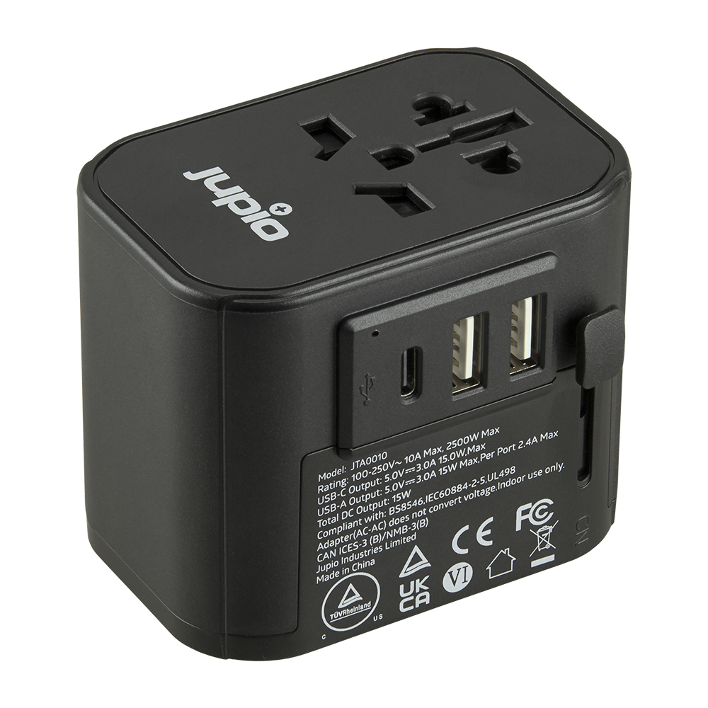 Image de Jupio Travel Adapter 2x USB-A 1x USB-C 15.5W TüV