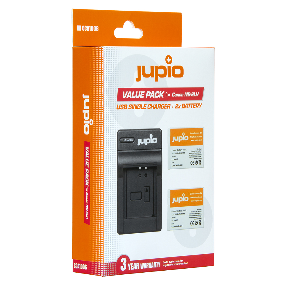 Picture of 2x Canon NB-6LH + USB Single Charger (Value Pack)