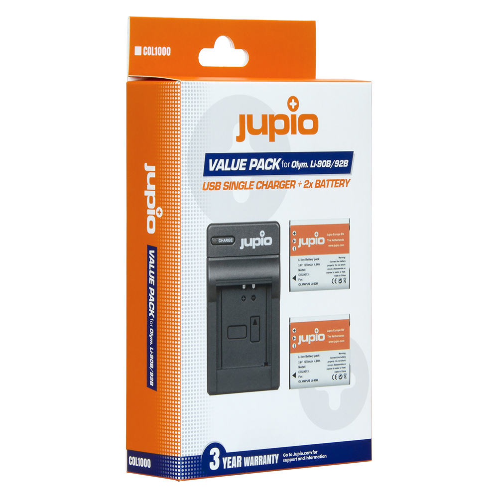 Picture of 2x Olympus Li-90B/Li-92B + USB Single Charger (Value Pack)