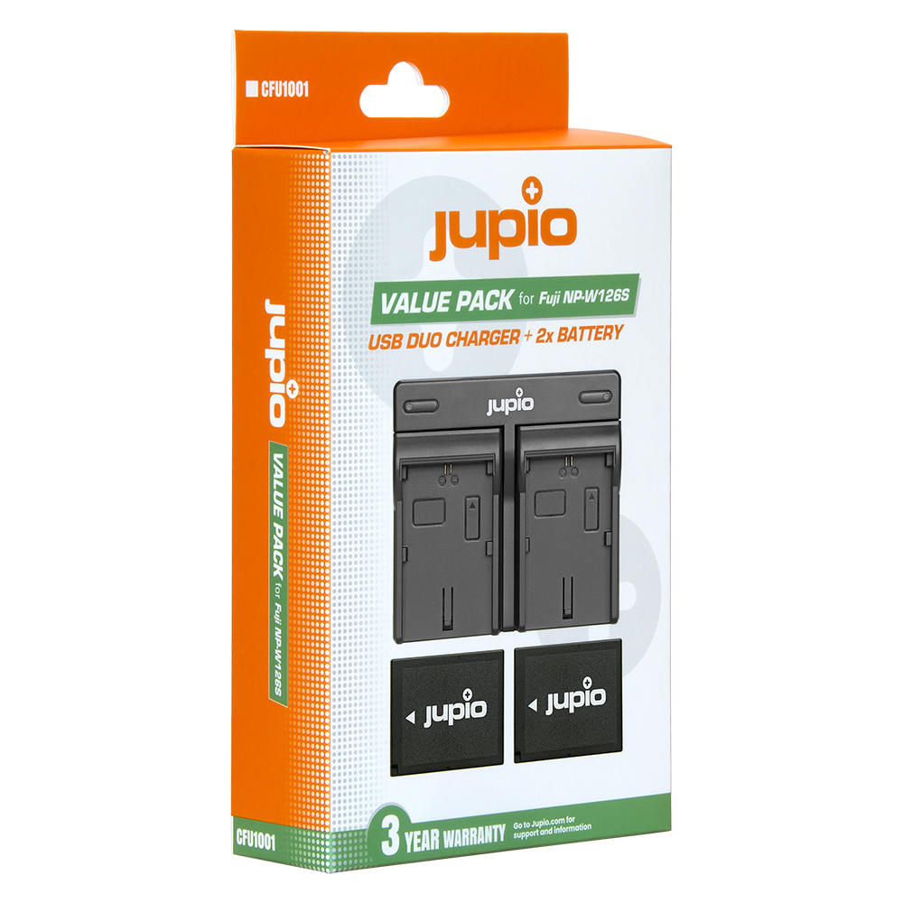 Image de Jupio Value Pack: 2x Battery NP-W126S + USB Dual Charger