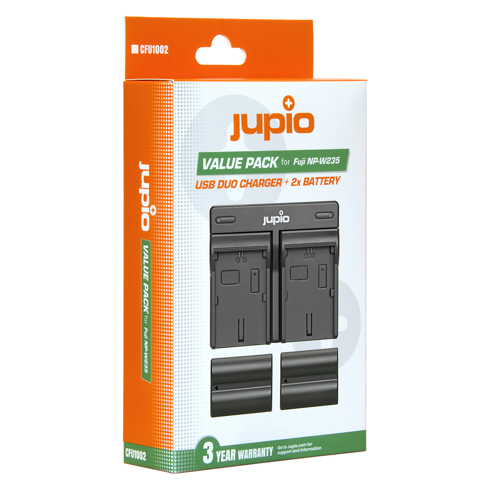 Image de Jupio Value Pack: 2x Battery NP-W235 + USB Dual Charger
