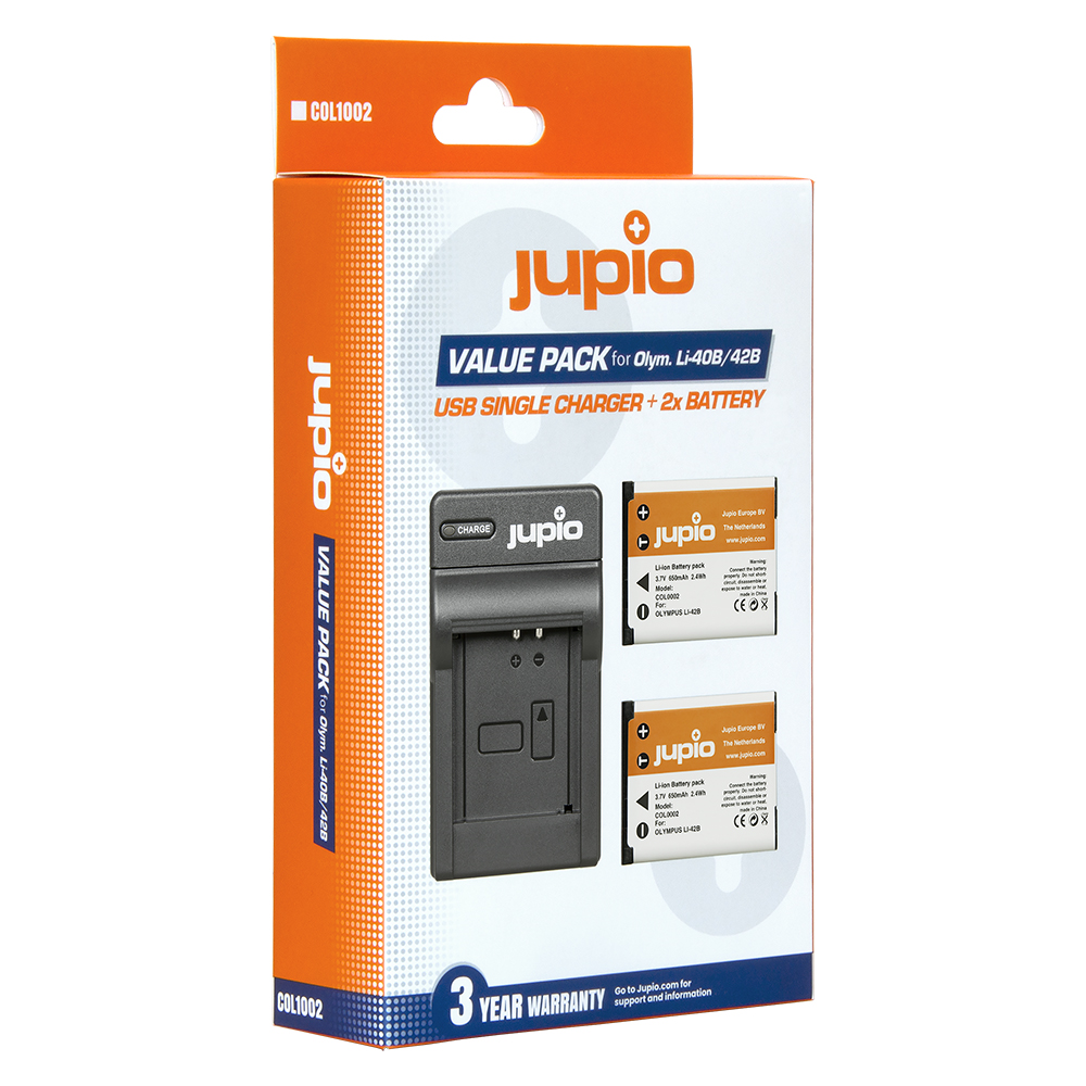 Picture of 2x Olympus Li-40B/Li-42B + USB Single Charger (Value Pack)