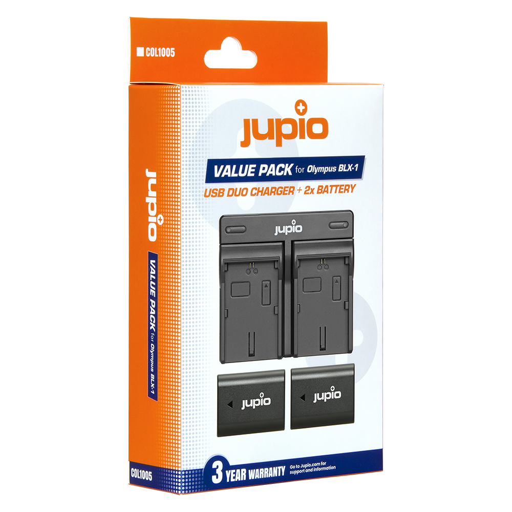 Image de Jupio Value Pack: 2x Battery BLX-1 / BLX1 2280mAh + USB Dual Charger