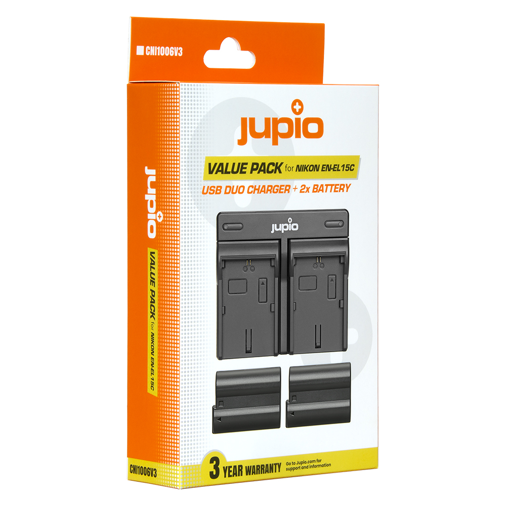 Image de Jupio Value Pack: 2x Battery EN-EL15C 2100mAh + USB Dual Charger