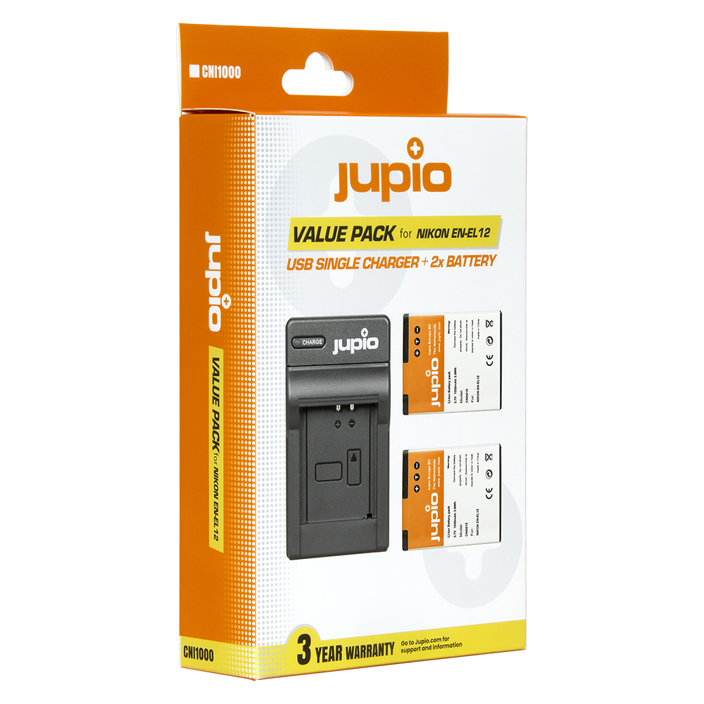 Picture of 2x Nikon EN-EL12 + USB Single Charger (Value Pack)